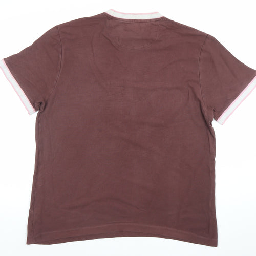 Farah 1920 Men's Brown XL Crew Neck Cotton Short Sleeve T-Shirt