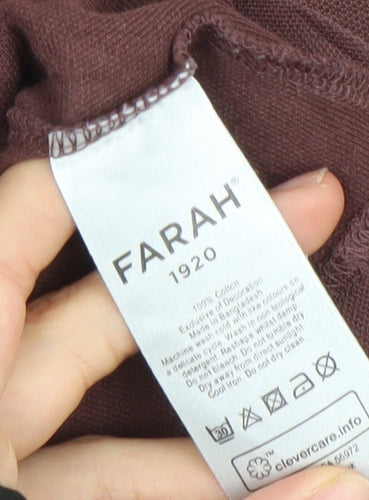 Farah 1920 Men's Brown XL Crew Neck Cotton Short Sleeve T-Shirt