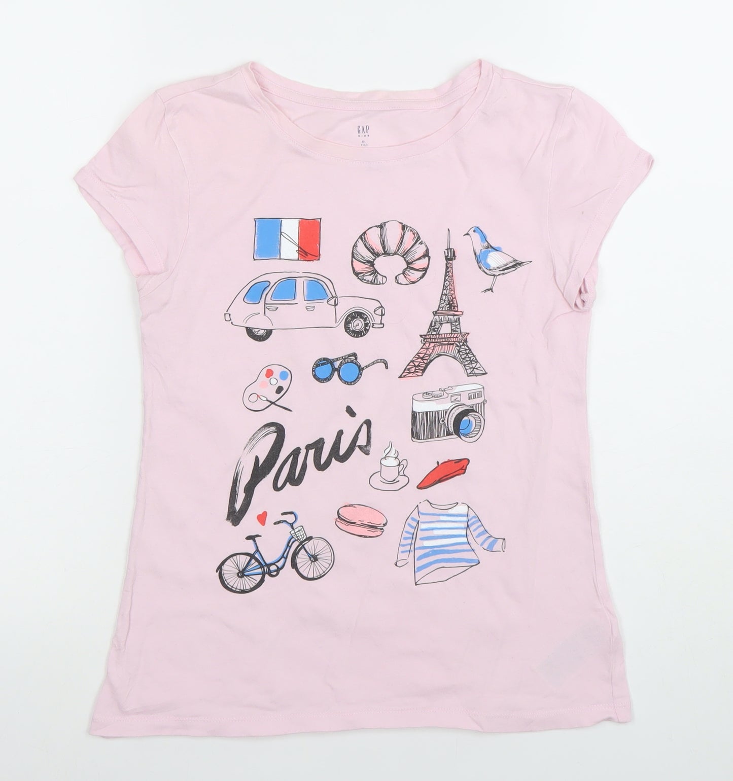 GAP Kids Girls Pink Paris Graphic Cotton T-Shirt 12-13 Years