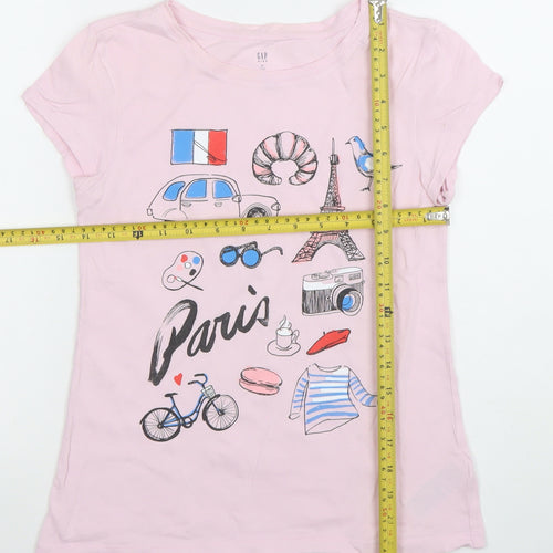 GAP Kids Girls Pink Paris Graphic Cotton T-Shirt 12-13 Years