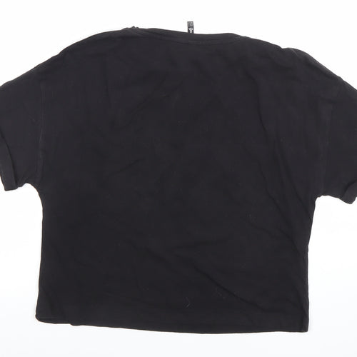 Stradivarius Women’s Black NASA Cropped T-Shirt Size S