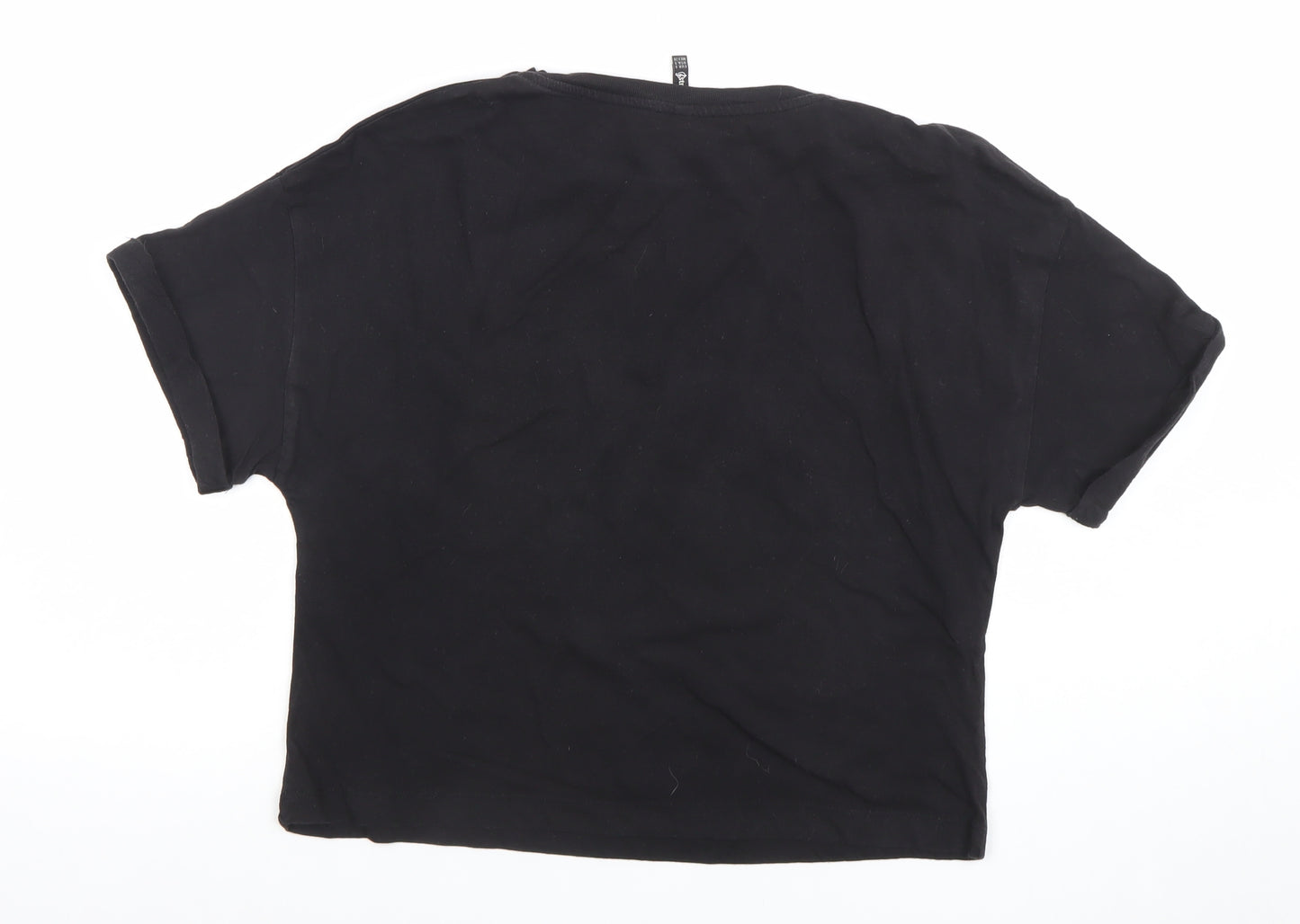 Stradivarius Women’s Black NASA Cropped T-Shirt Size S
