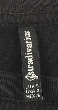 Stradivarius Women’s Black NASA Cropped T-Shirt Size S