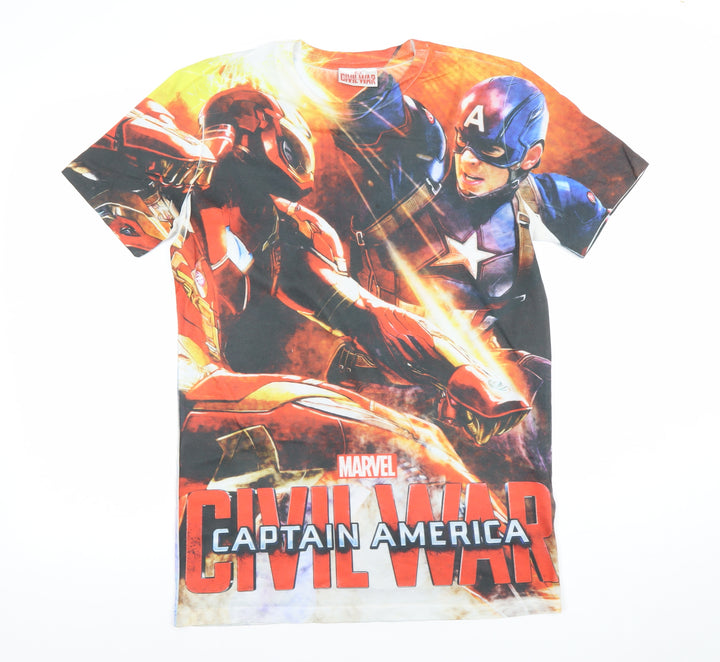 Marvel Men’s Multicoloured Small Civil War Captain America T-Shirt