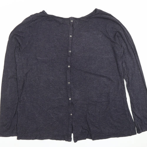 FatFace Womens Grey Long Sleeve Button-Up Jersey Top Size 14