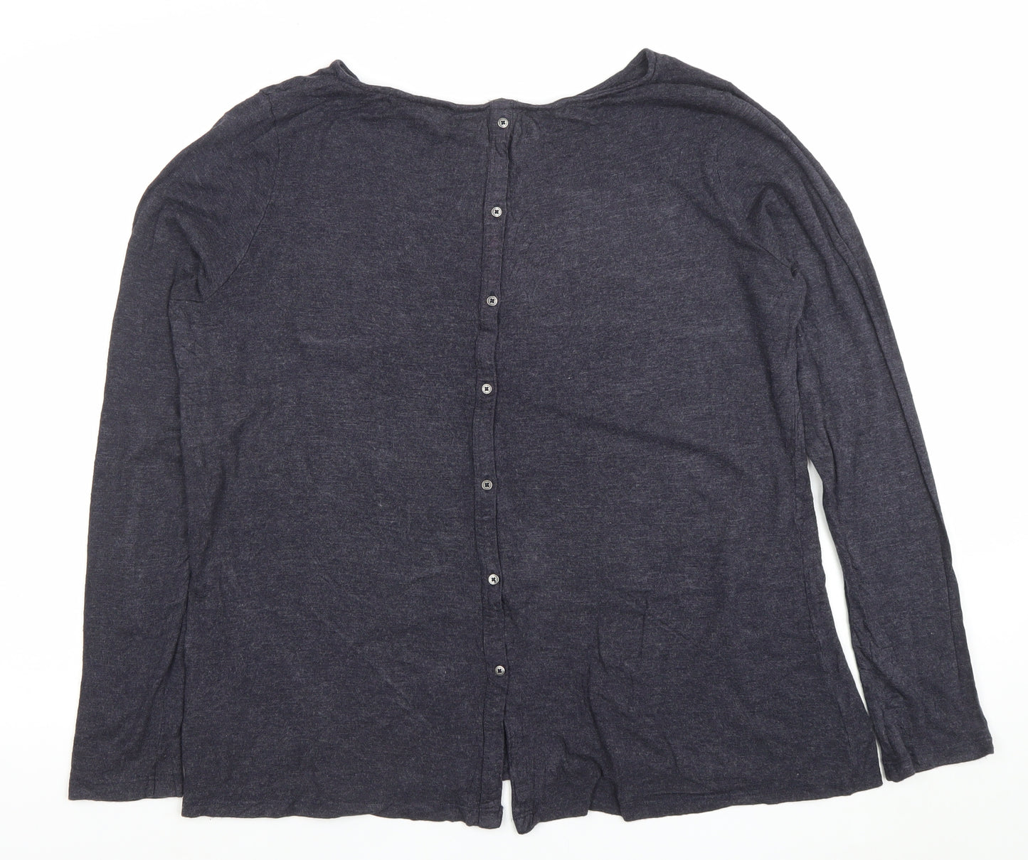 FatFace Womens Grey Long Sleeve Button-Up Jersey Top Size 14