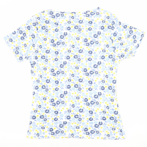 Bodyprints Women's Multicoloured Floral Cotton V-Neck T-Shirt M