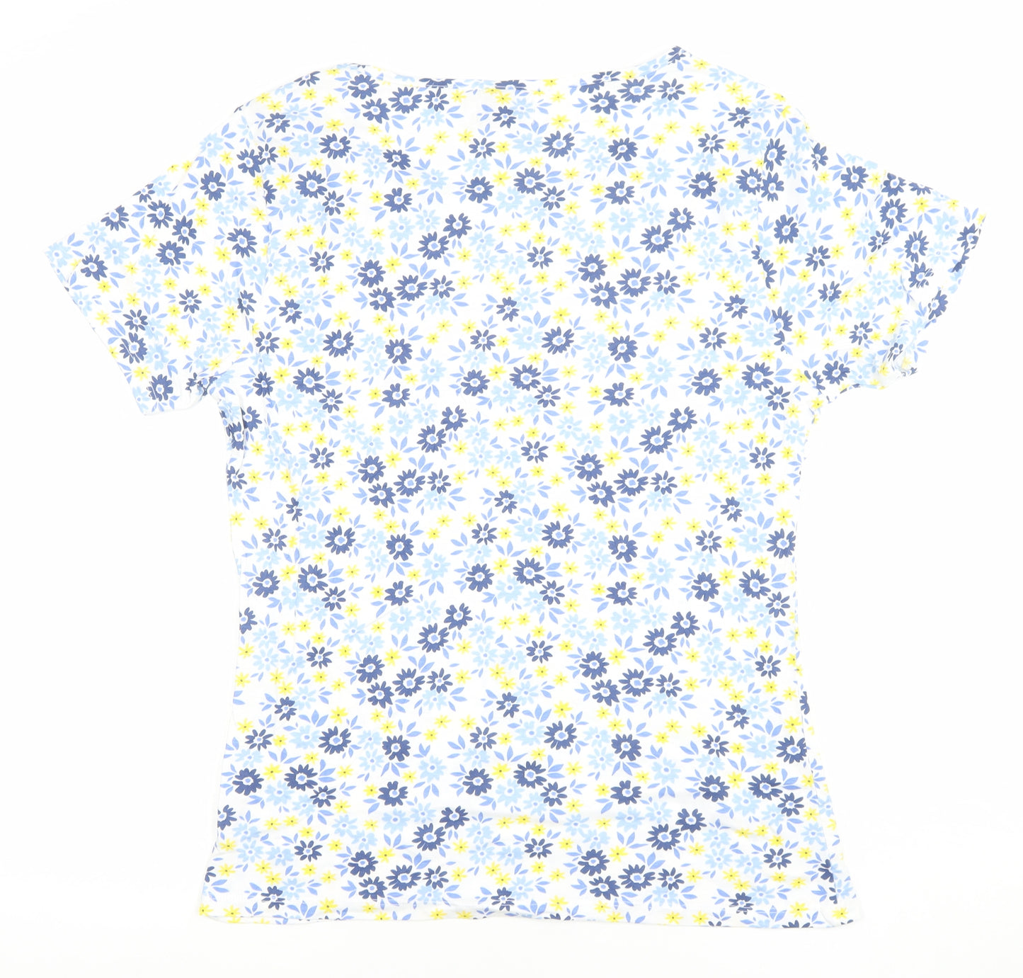 Bodyprints Women's Multicoloured Floral Cotton V-Neck T-Shirt M