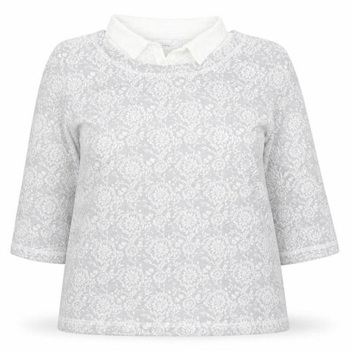 Marks and Spencer Women’s Grey Floral Collared 3/4 Sleeve Blouse Size 18