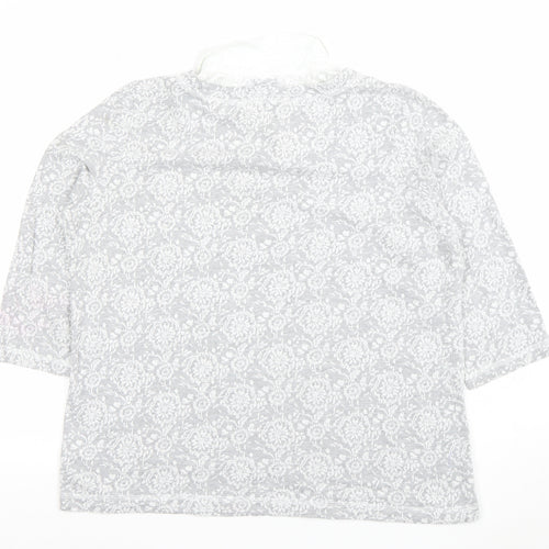 Marks and Spencer Women’s Grey Floral Collared 3/4 Sleeve Blouse Size 18