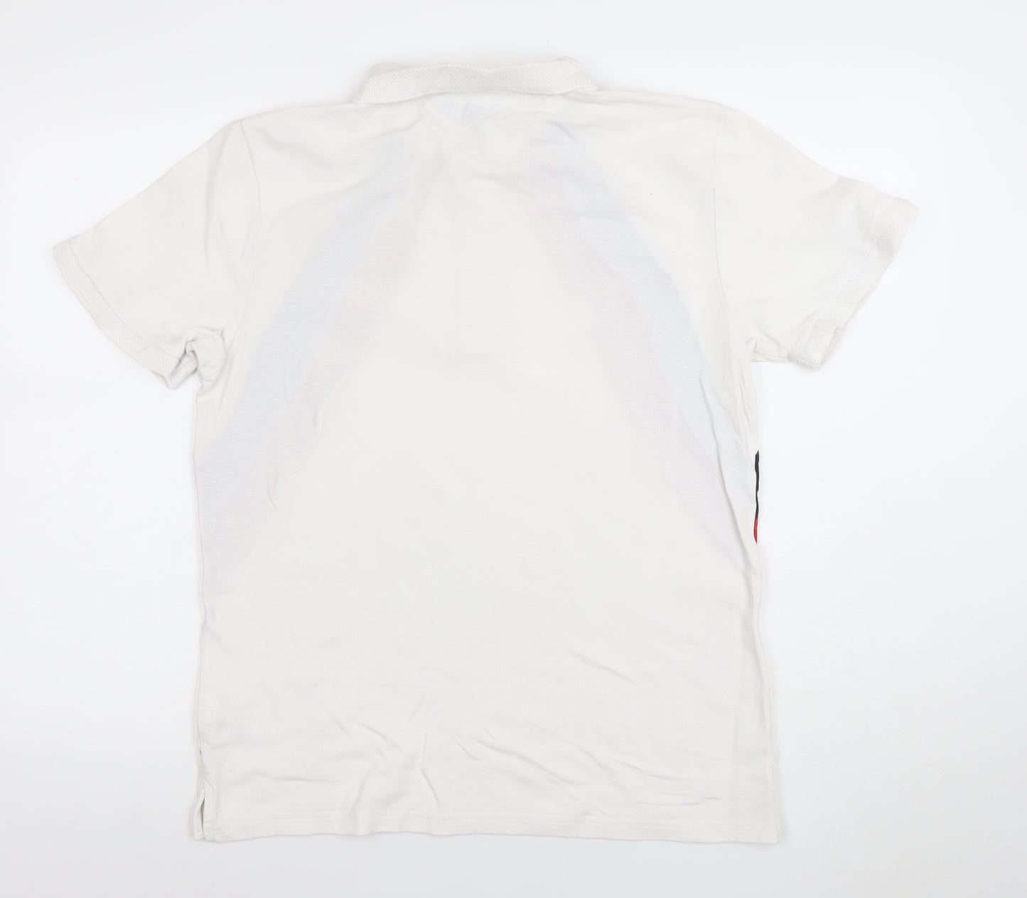 Topman Men’s White Retro Colourblock Zip Polo Shirt Size M