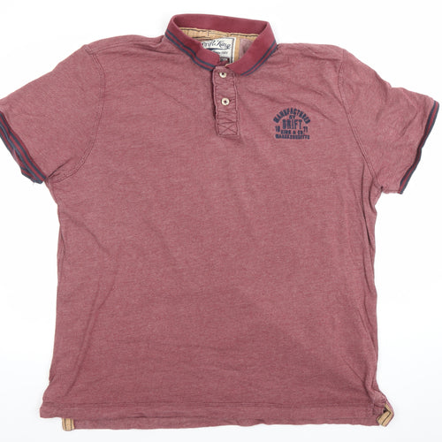 Drift King Men’s Red 2XL Classic Polo Shirt 100% Cotton