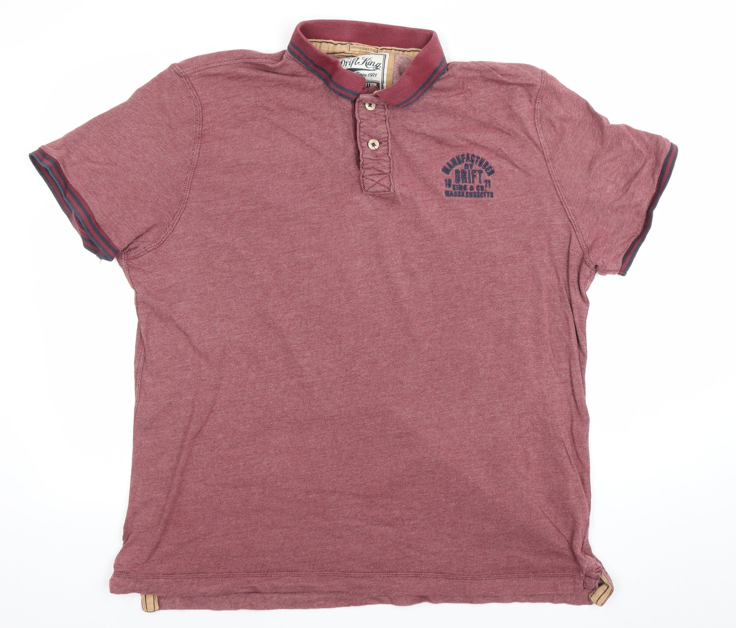 Drift King Men’s Red 2XL Classic Polo Shirt 100% Cotton