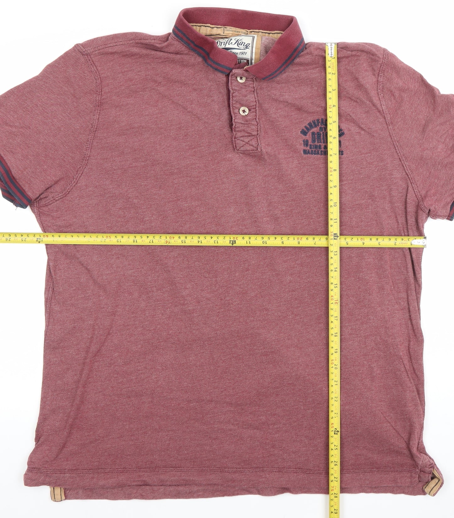 Drift King Men’s Red 2XL Classic Polo Shirt 100% Cotton