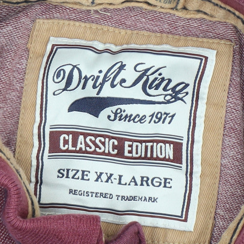 Drift King Men’s Red 2XL Classic Polo Shirt 100% Cotton