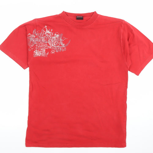 Quiksilver Teens Red Cotton Basic Graphic T-Shirt Size 14