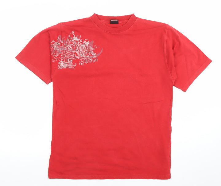 Quiksilver Teens Red Cotton Basic Graphic T-Shirt Size 14