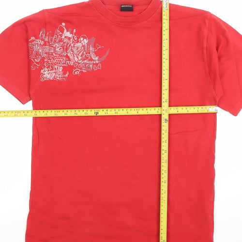 Quiksilver Teens Red Cotton Basic Graphic T-Shirt Size 14