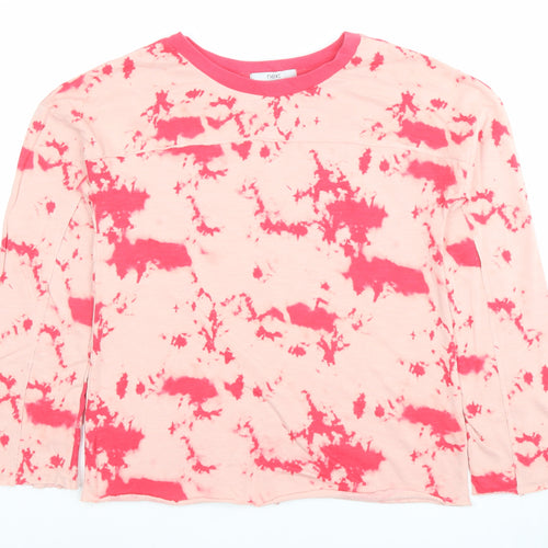 Next Womens Pink Tie Dye Long Sleeve Jersey T-Shirt Size 8