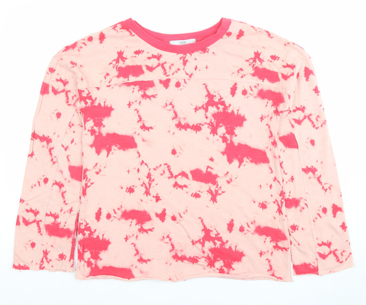 Next Womens Pink Tie Dye Long Sleeve Jersey T-Shirt Size 8