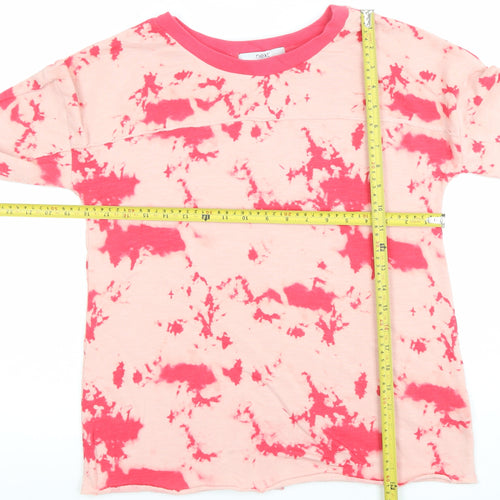 Next Womens Pink Tie Dye Long Sleeve Jersey T-Shirt Size 8