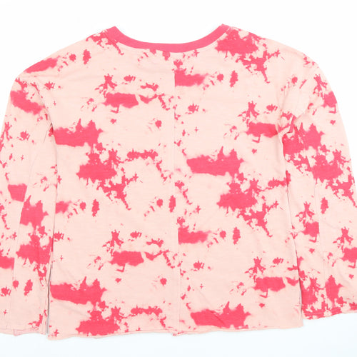 Next Womens Pink Tie Dye Long Sleeve Jersey T-Shirt Size 8