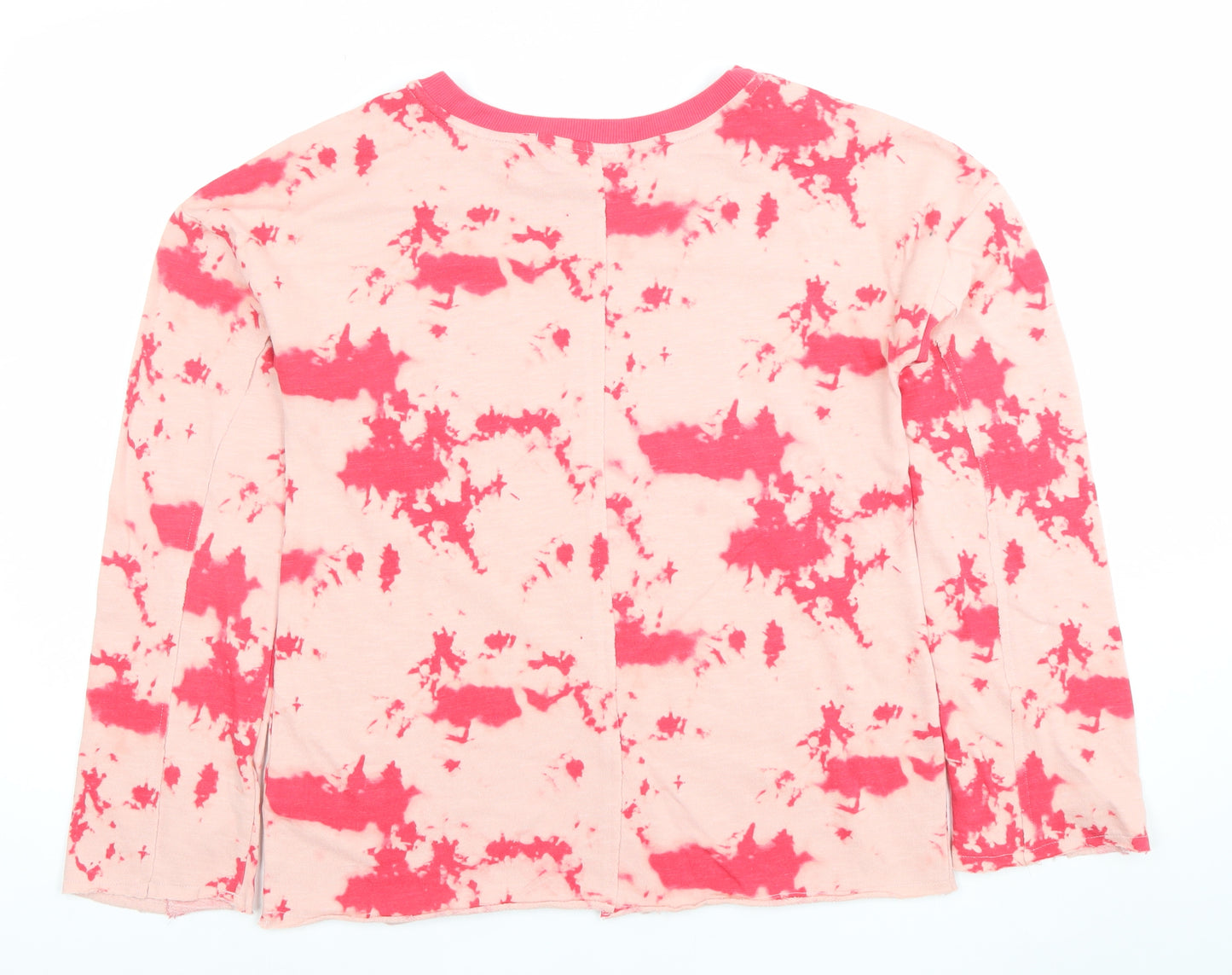 Next Womens Pink Tie Dye Long Sleeve Jersey T-Shirt Size 8