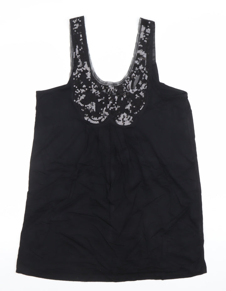 Marks and Spencer Women’s Black Sequin Camisole Tank Top Size 12