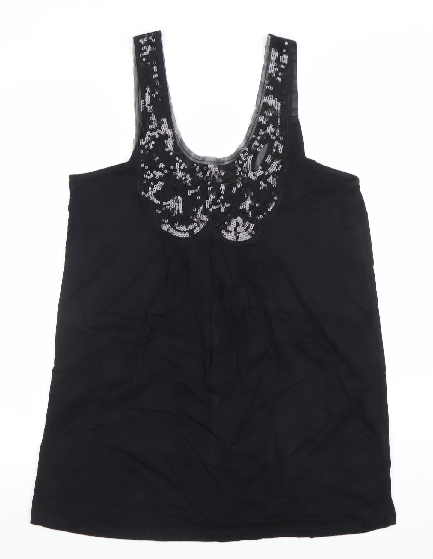 Marks and Spencer Women’s Black Sequin Camisole Tank Top Size 12
