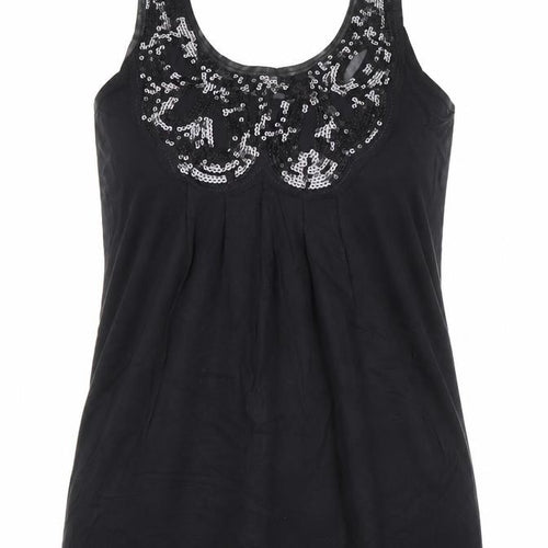 Marks and Spencer Women’s Black Sequin Camisole Tank Top Size 12