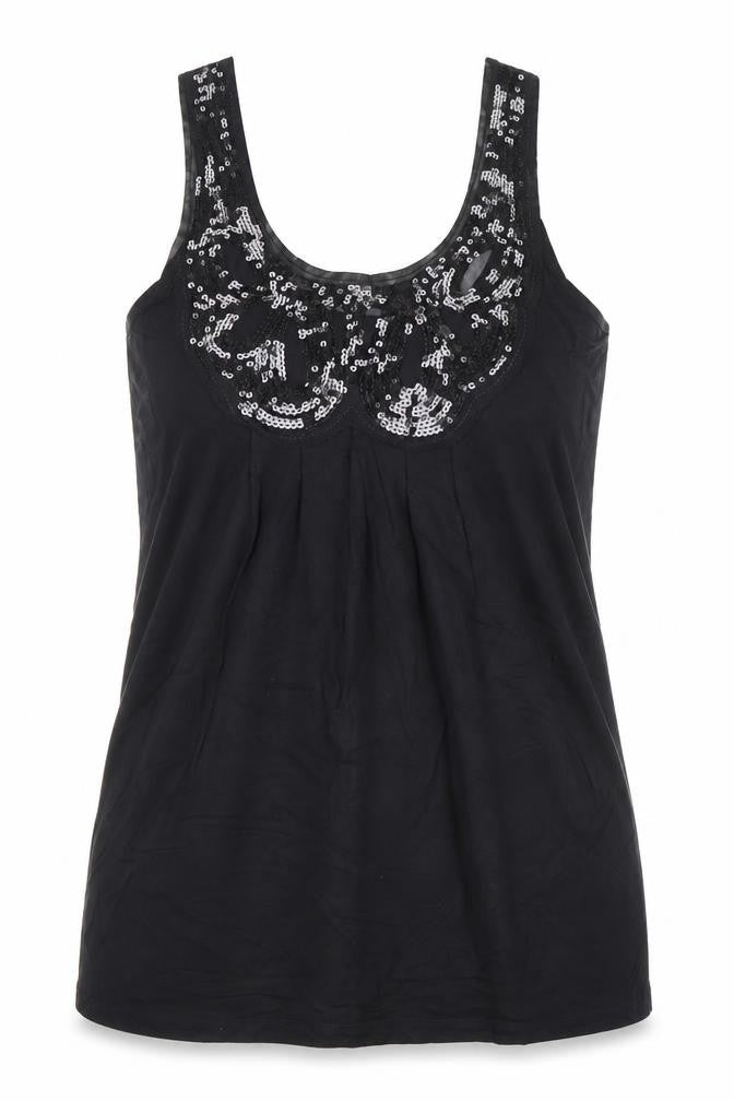 Marks and Spencer Women’s Black Sequin Camisole Tank Top Size 12