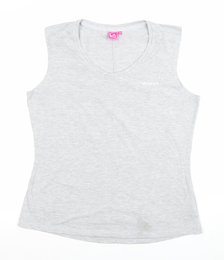 LA Gear Women's Grey Sleeveless V-Neck Tank Top Size 18