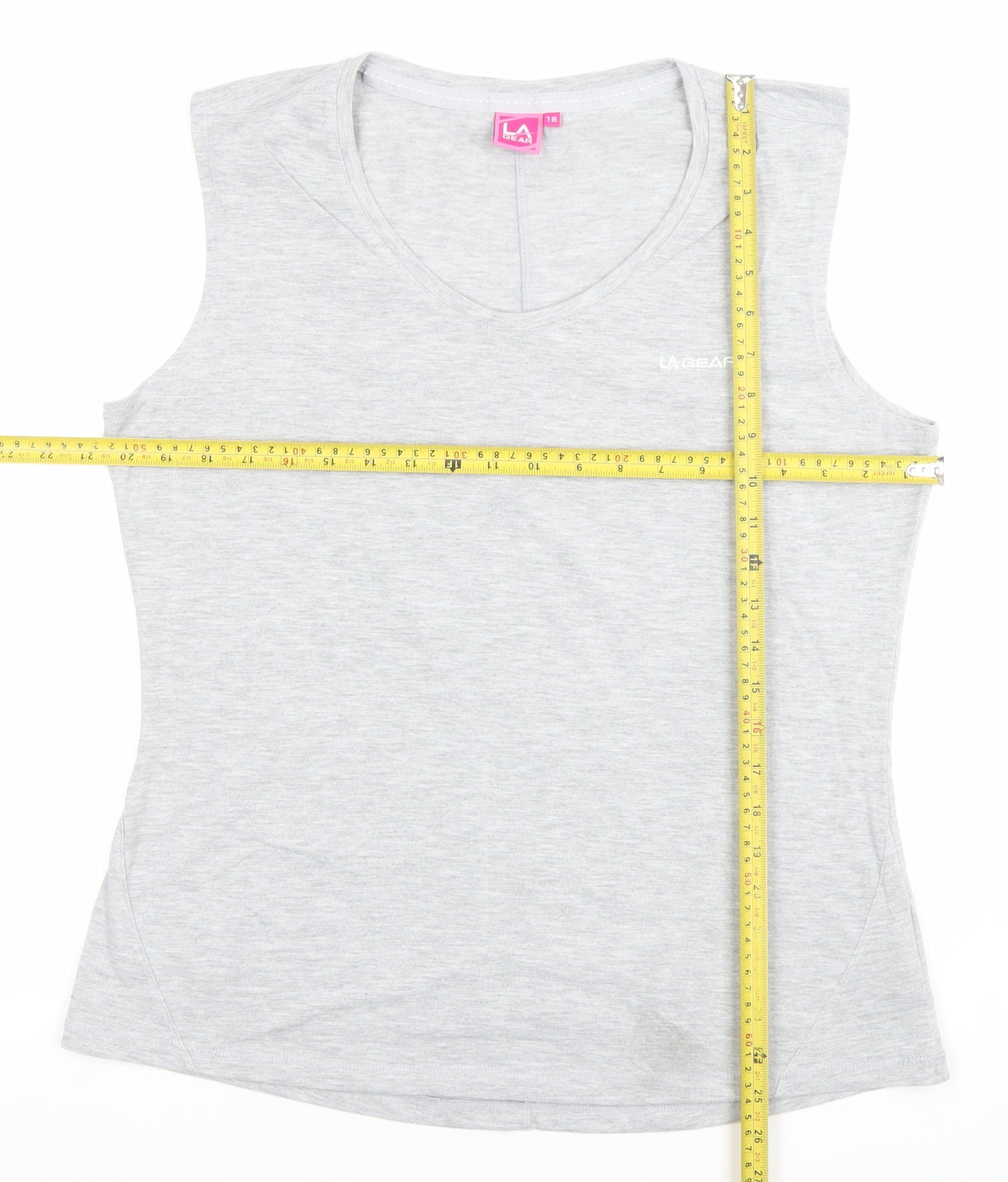 LA Gear Women's Grey Sleeveless V-Neck Tank Top Size 18
