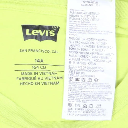Levi’s Boys Yellow Logo Short Sleeve Cotton T-Shirt Size 14 Years