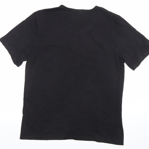 BOSS Men's Black XL Regular Fit Cotton Crew Neck T-Shirt