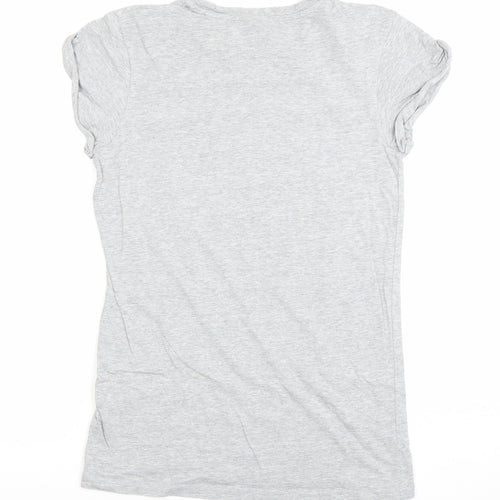 ASOS Women's Grey You Go Girl T-Shirt Size 4 Short Sleeve