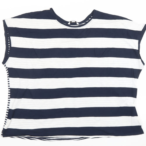 Next Women’s Blue White Striped Cotton Nautical T-Shirt Size 20