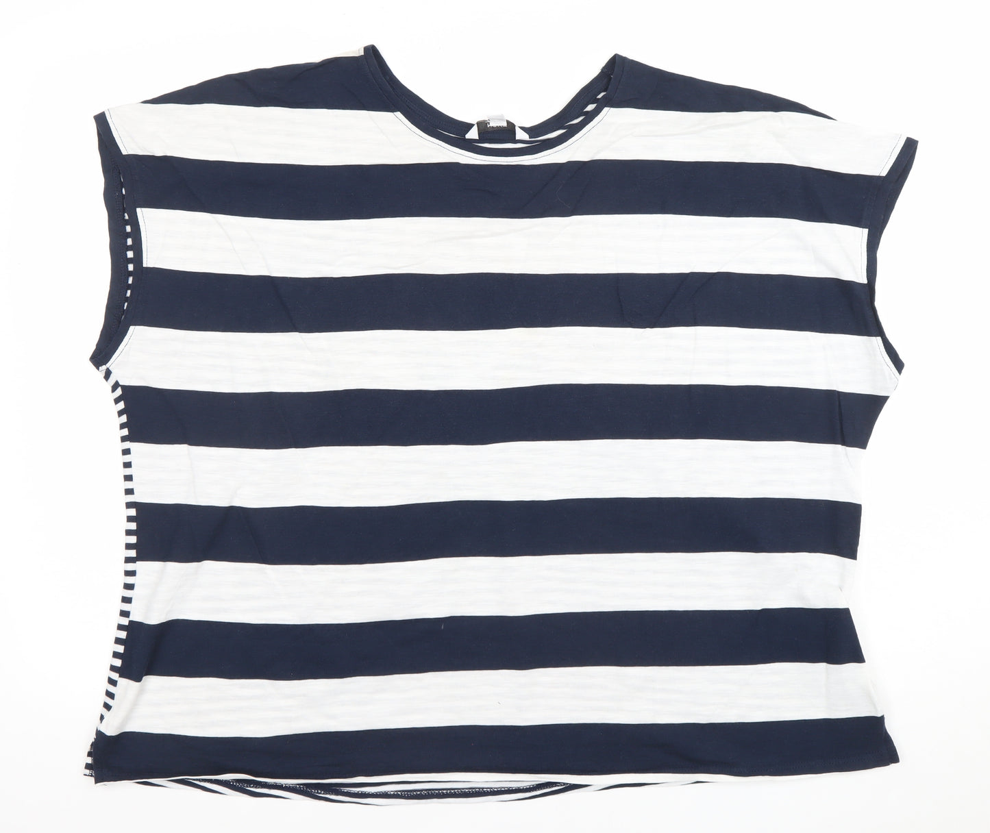 Next Women’s Blue White Striped Cotton Nautical T-Shirt Size 20