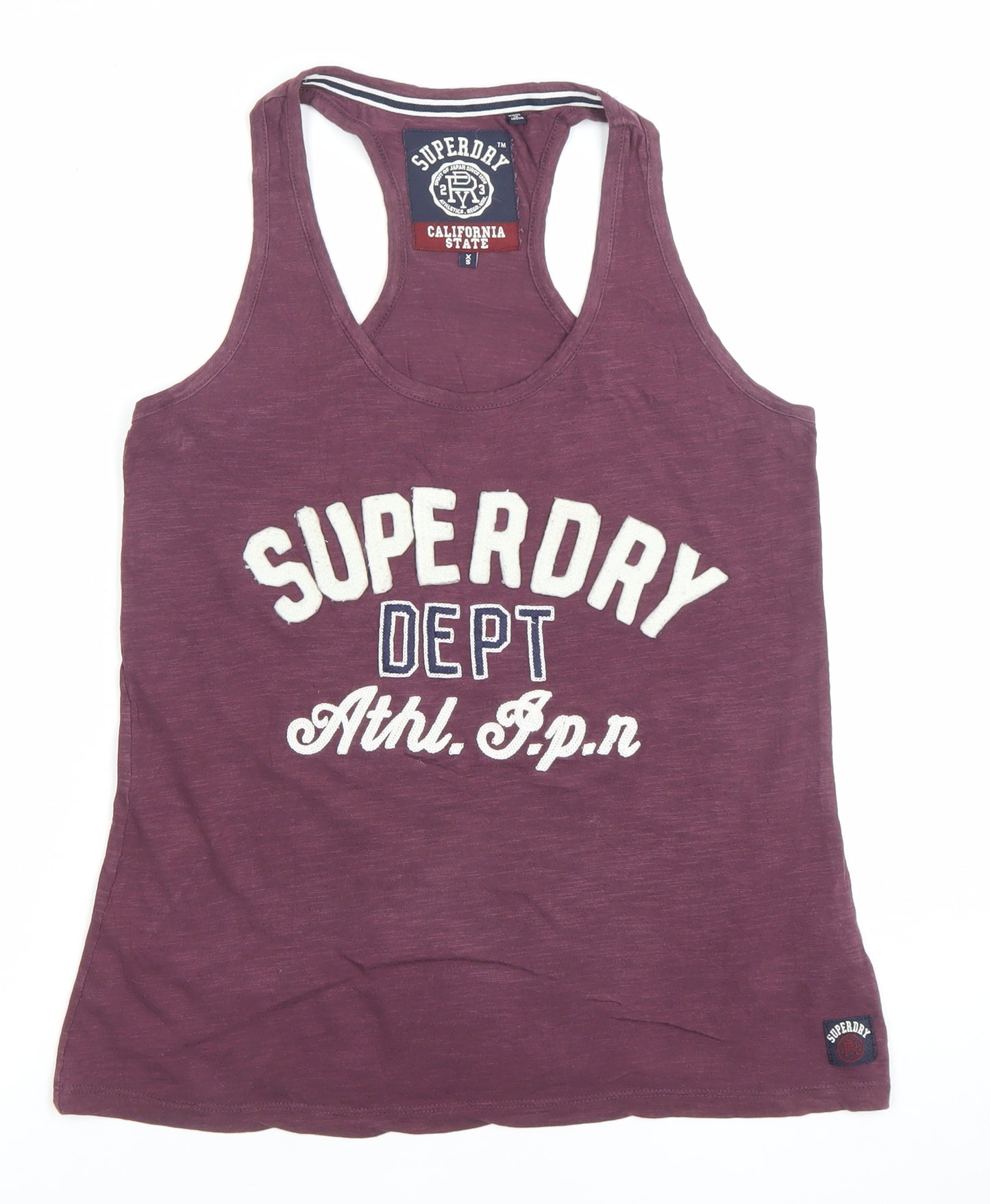 Superdry Men Purple XS Sleeveless Graphic Sports T-Shirt