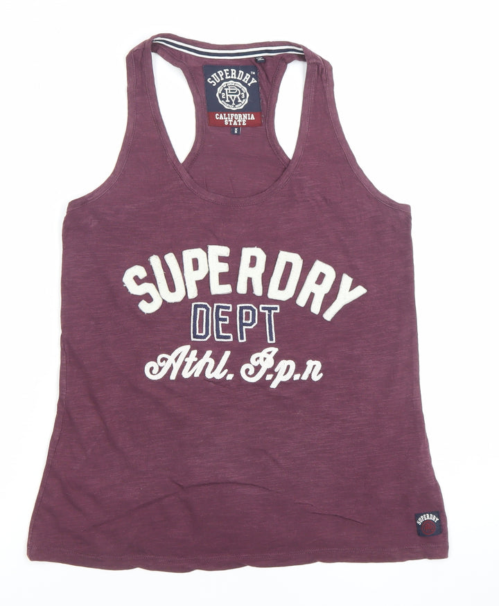 Superdry Men Purple XS Sleeveless Graphic Sports T-Shirt