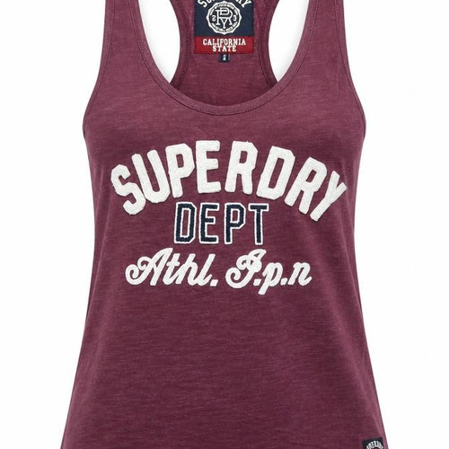Superdry Men Purple XS Sleeveless Graphic Sports T-Shirt