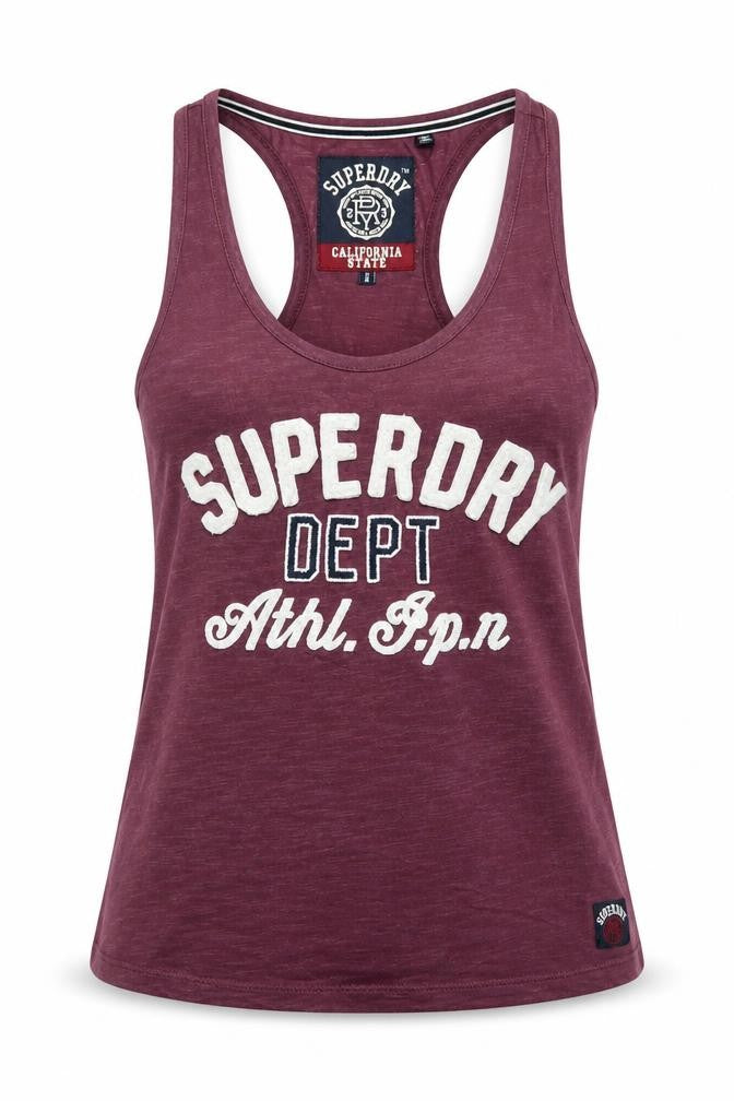 Superdry Men Purple XS Sleeveless Graphic Sports T-Shirt