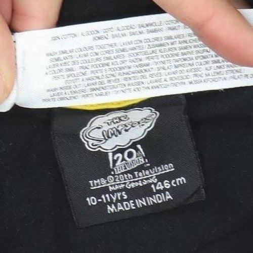 The Simpsons Boys Black Long Sleeve Bart Simpson Graphic T-Shirt 10 Years