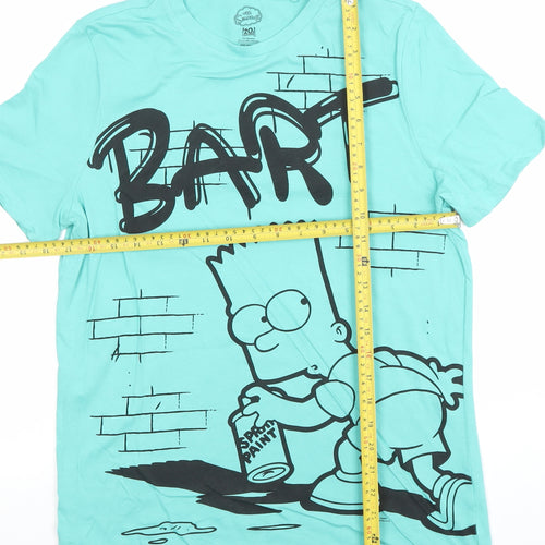 The Simpsons Boys Blue Bart Simpson T-Shirt 13-14 Years Short Sleeve Graphic Tee