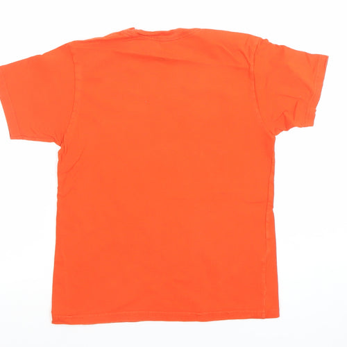 Vans Boys Orange Classic Fit Graphic Print Short Sleeve Cotton T-Shirt Size 7XL
