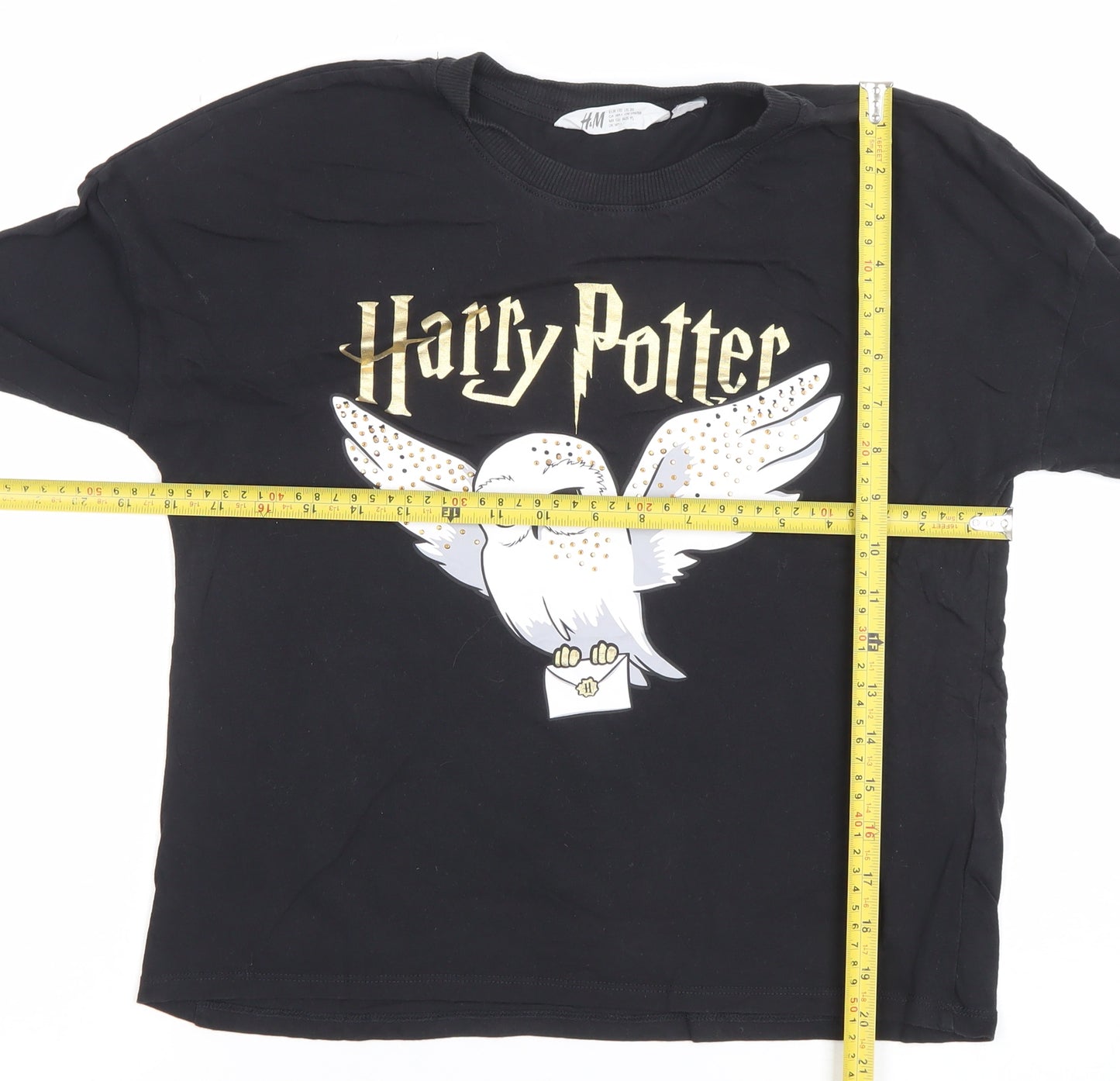 H&M Girls Harry Potter Black Long Sleeve Cotton Graphic T-Shirt 14 Years