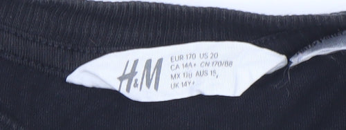 H&M Girls Harry Potter Black Long Sleeve Cotton Graphic T-Shirt 14 Years