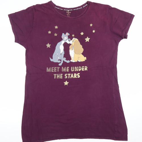 Disney Women Purple Lady and the Tramp T-Shirt Nightshirt M