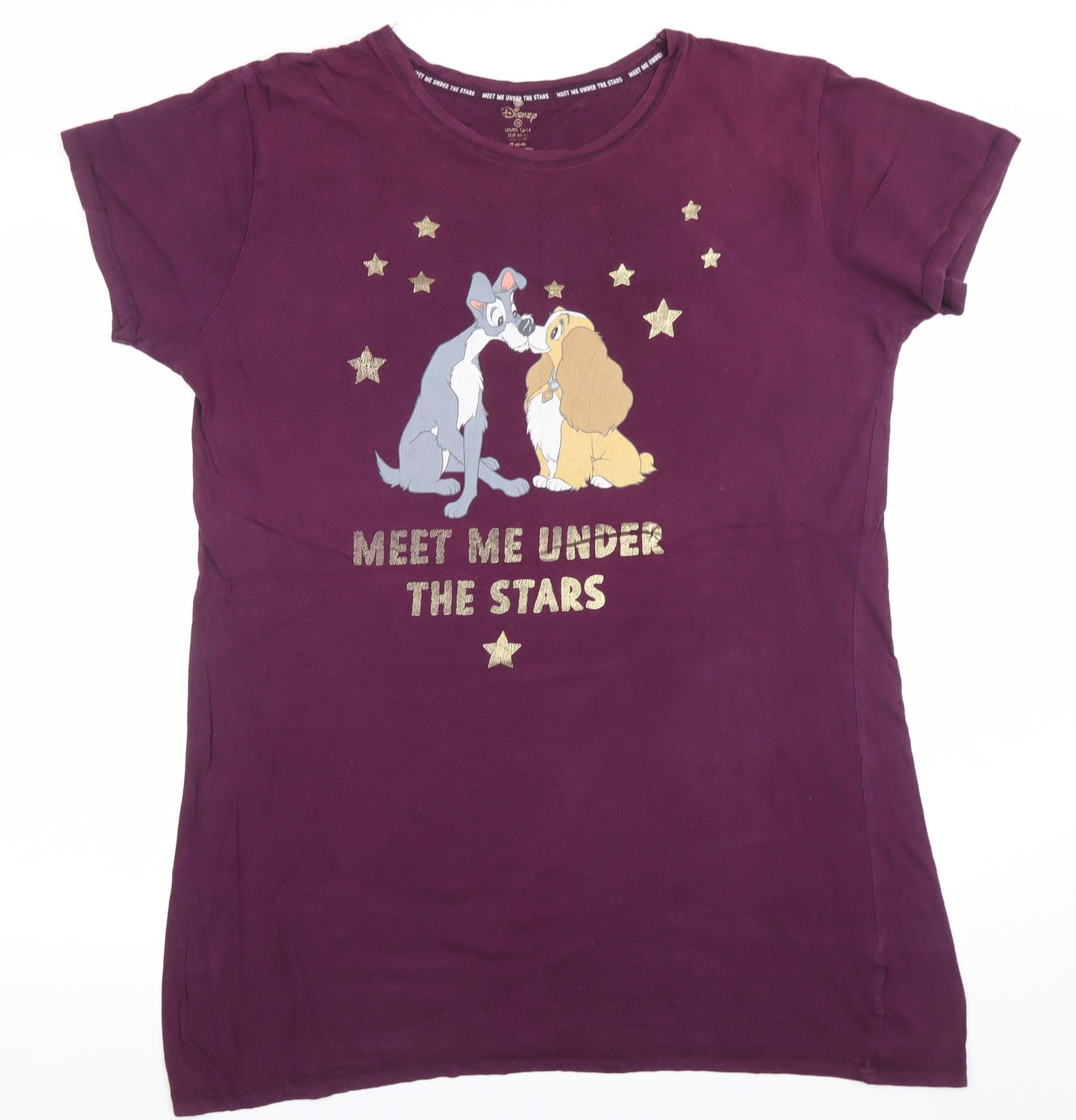 Disney Women Purple Lady and the Tramp T-Shirt Nightshirt M