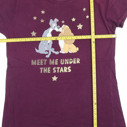 Disney Women Purple Lady and the Tramp T-Shirt Nightshirt M